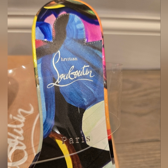 $945 Christian Louboutin JUST NOTHING 85 PVC/Leather Sandal Heels US 8.5 & US 9 - Picture 10 of 14